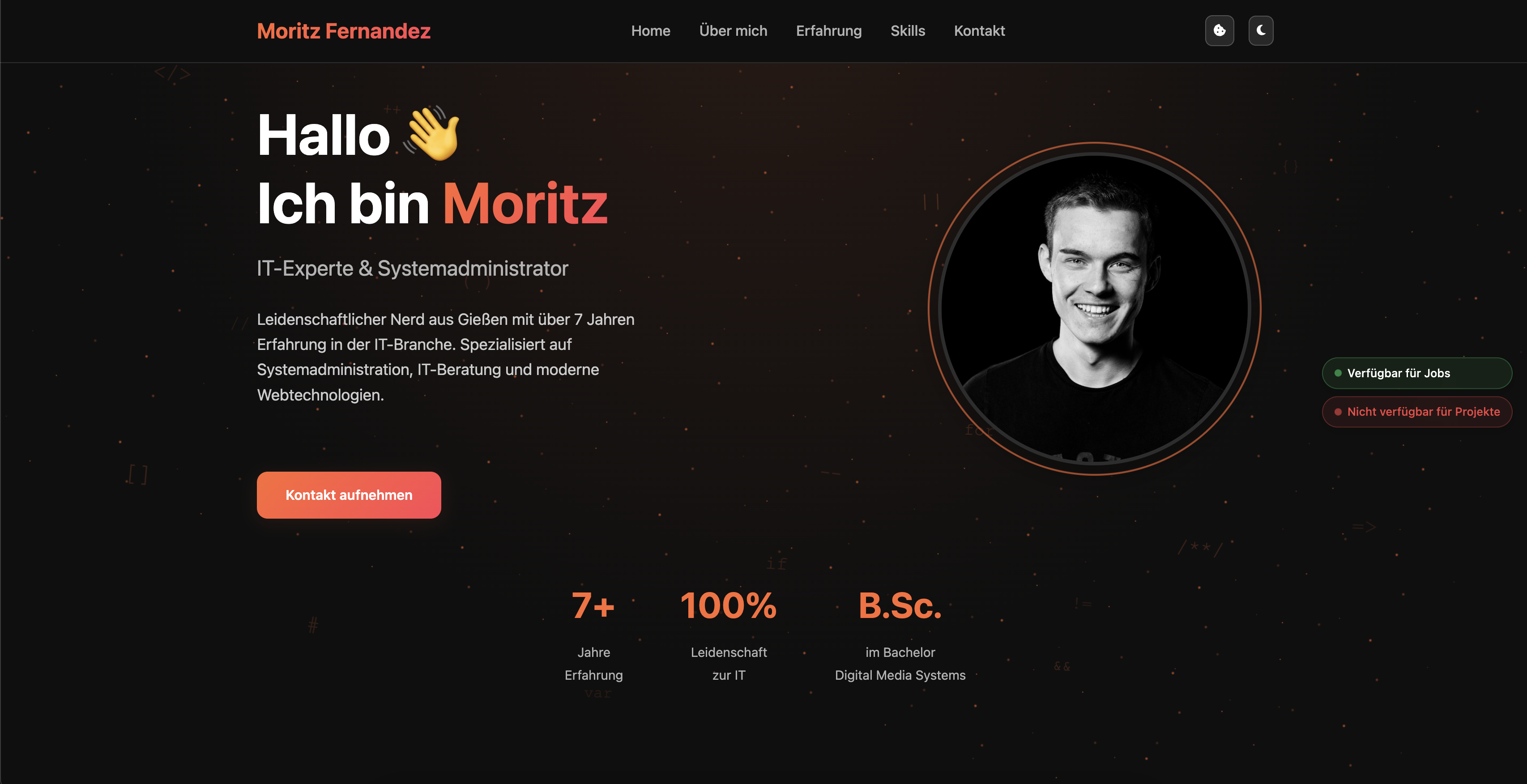 Persönliche Website - Moritz Fernandez
